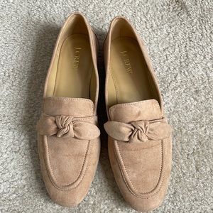 J.Crew Factory Sueded Bow Loafers, Sienna, Size 9
